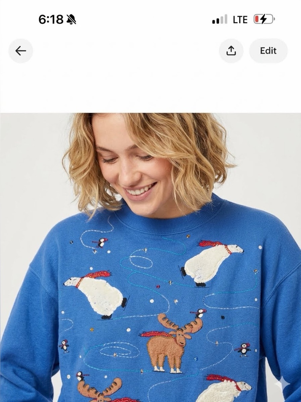 Vintage 70s Odyssey collection Christmas winter embroidered sweater polar bear M